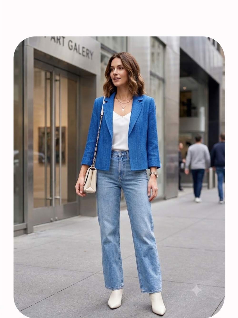 Blue Women’s Tailored Open-Front Blazer